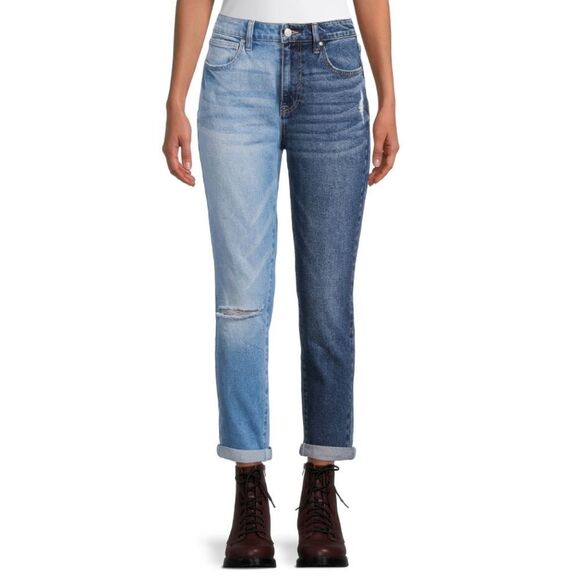 No Boundaries Super High Rise Destructed Mom Jeans - Picture 2 of 4